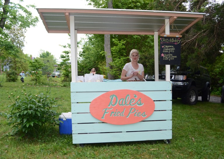 Another treat was Dale's Fried Pies. Dale sets up her little stand and fries fresh pies.